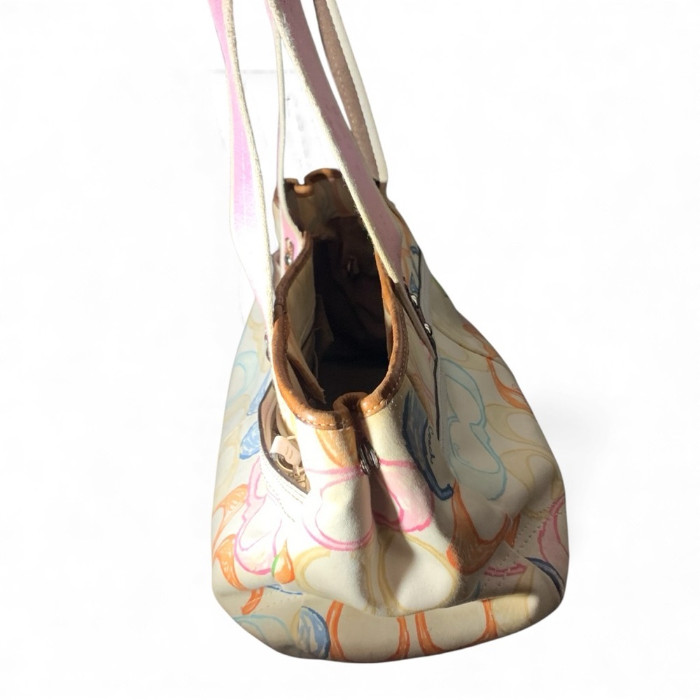 Coach Multicolor Tote with Pink and Blue Accents (item#157) (coach f10674) - Picture 4 of 9
